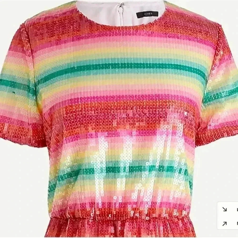 {J. Crew} NWT: Watermelon Stripe Sequin Maxi Dress - Picture 10 of 16